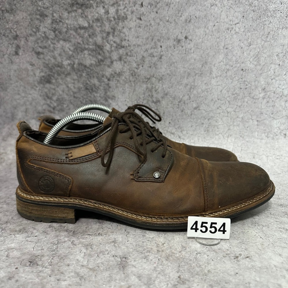 Bull Boxer Tapyn Oxford Mens Size 10 Brown Leather Cap Toe Distressed Lace Up